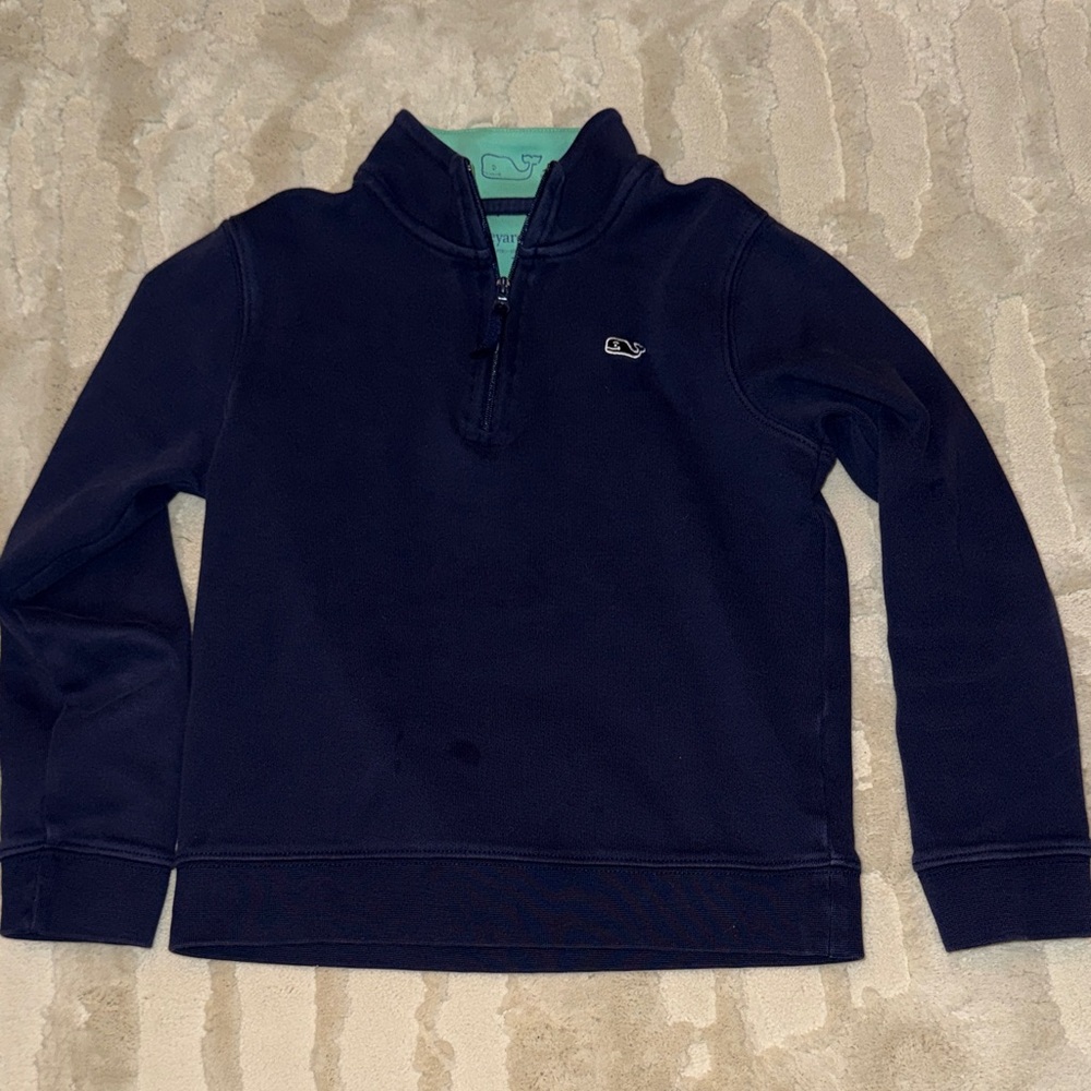 Vineyard Vines Saltwater Shep Navy Quarter-Zip Pullover